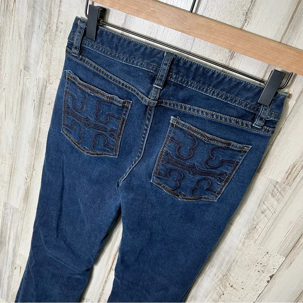 Tory Burch Bootcut Dark Wash Denim‎ Mid Rise Jeans Womens Size 24